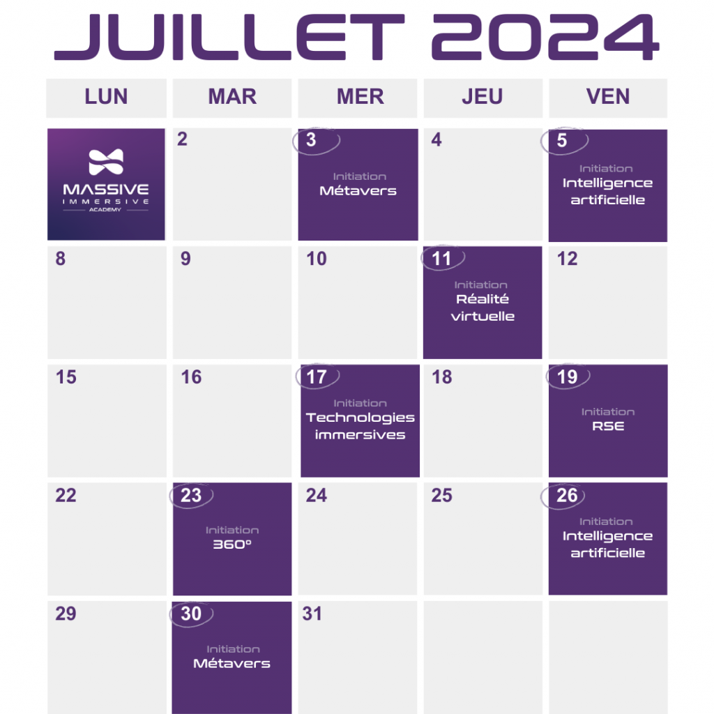 Planning de formation - Juillet 2024