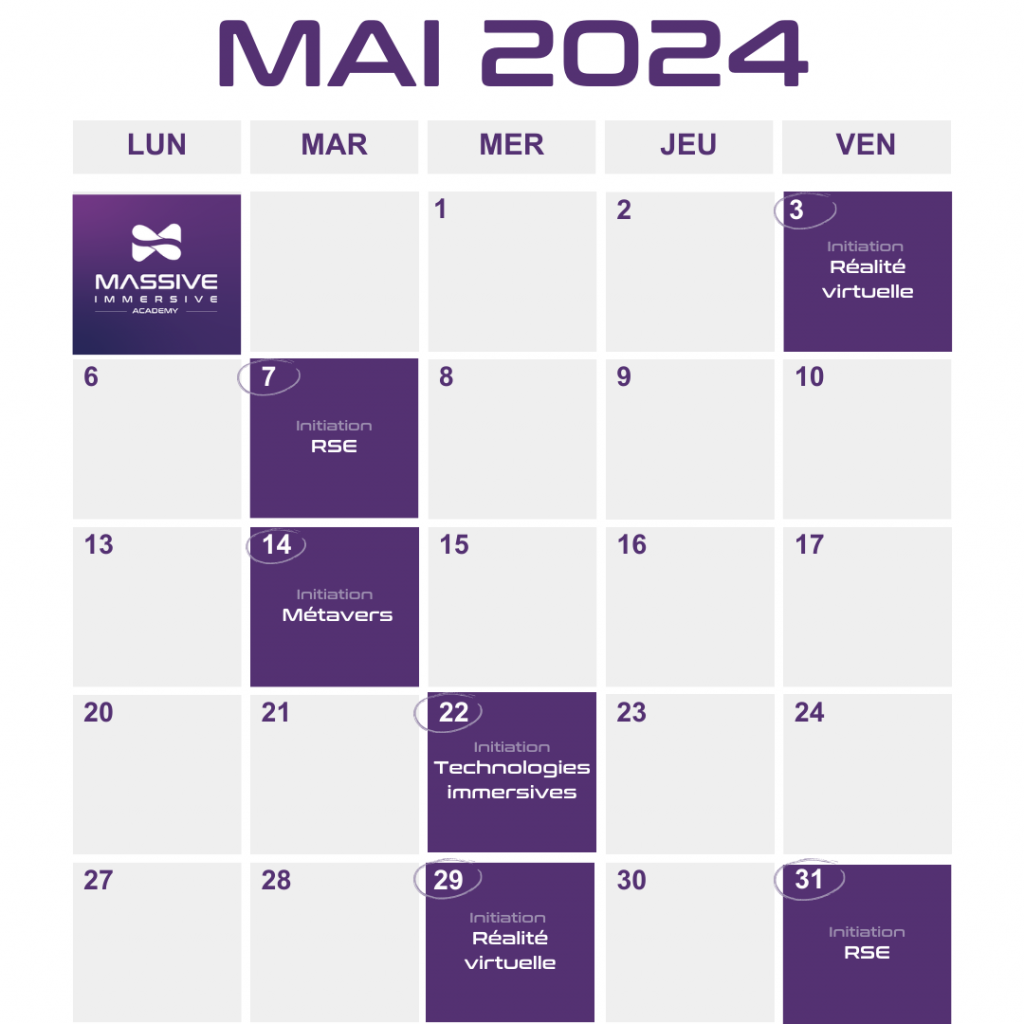 Planning de formation - Mai 2024